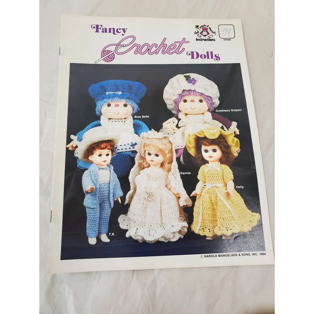 Vintage 1984 Mangelsen Fancy Crochet Dolls Instruction Pattern Booklet 019-90